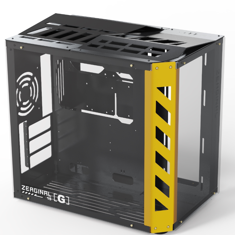 炽果zc-15 g纯白色机箱台式机电脑透明atx开放式海景房电竞主机箱