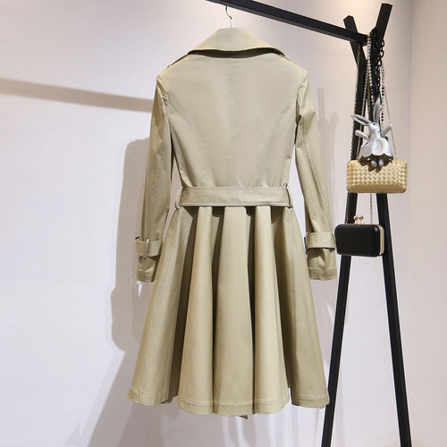 沈水之媛收腰裙摆型女式风衣外套