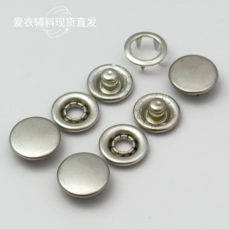 现货直发YKK盖面五爪扣18L(1.15CM）银色全铜按扣2025新款满包邮