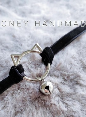 「出逃猫咪」丝绒小众设计纯欲风铃铛少女日系y2k原宿禁欲系颈带