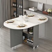 家用折叠餐桌小户型可移动带轮长方形超薄多功能餐厅宿舍吃饭桌子