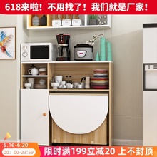 简易小户型折叠餐桌餐边柜碗柜微波炉柜组合多功能可移动吃饭桌子