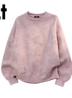 it :5cm/FIVECM扎染圆领卫衣男女春秋季新款套头加绒休闲打底上衣