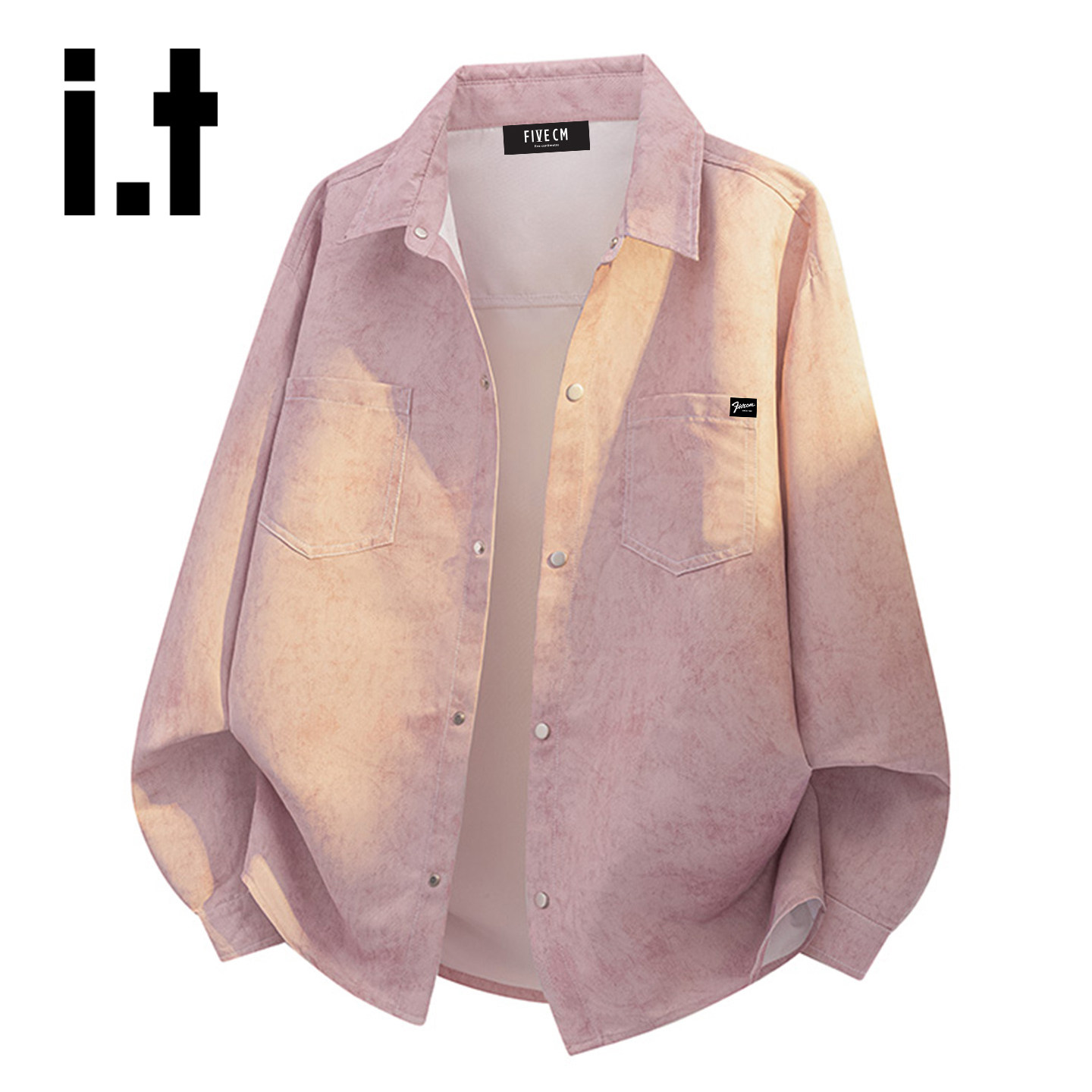 it :5cm/FIVECM扎染休闲长袖衬衫男士2026春季新款宽松衬衣外套X