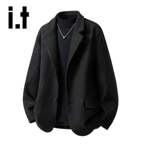 黑色西装外套男款满天星西服