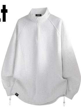 it :5cm/FIVECM春秋季新款百搭立领卫衣男休闲简约宽松打底衫YQ