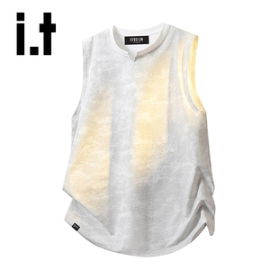 it :5cm/FIVECM扎染无袖坎肩背心男女夏季新款套头宽松透气情侣装
