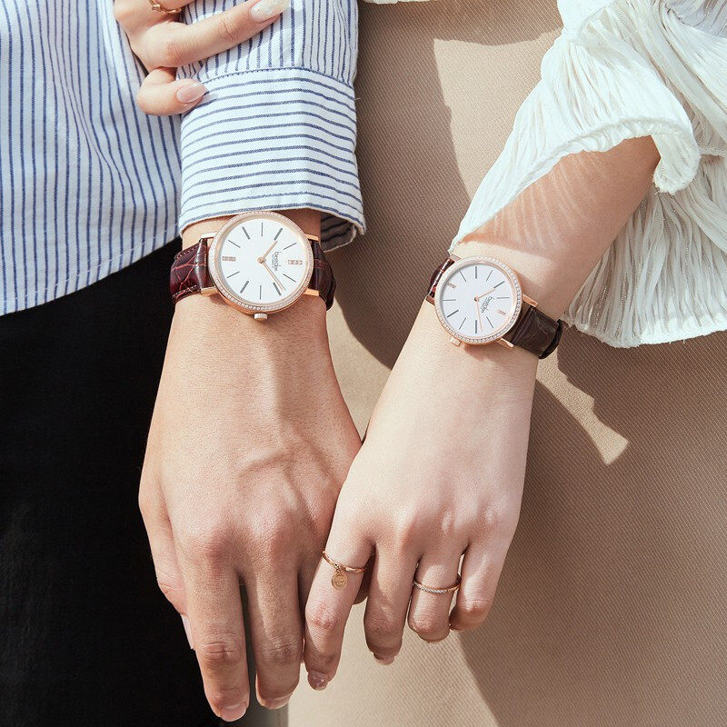 邦顿新款情侣男女手表全自动机械情侣表简约两针防水