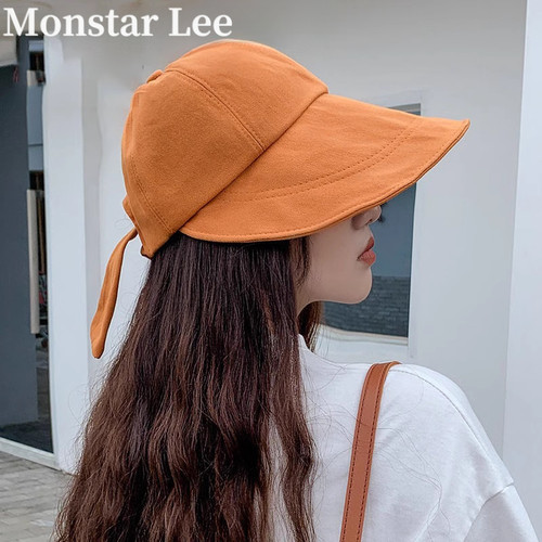 Monstar Lee帽子百搭防晒太阳帽韩版洋气遮脸大帽檐遮阳帽鸭舌帽