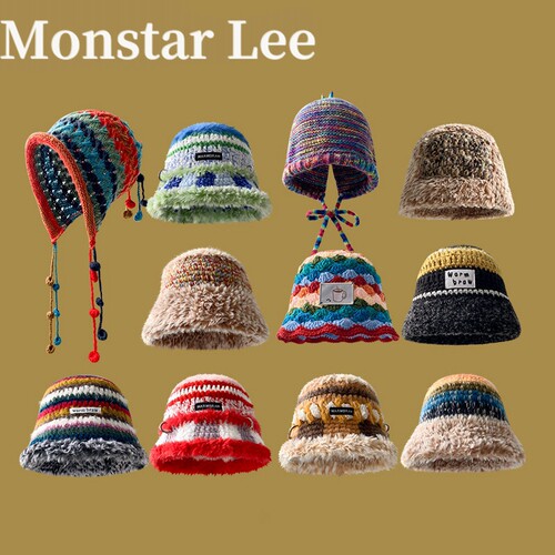 MonstarLee针织毛线帽复古保暖