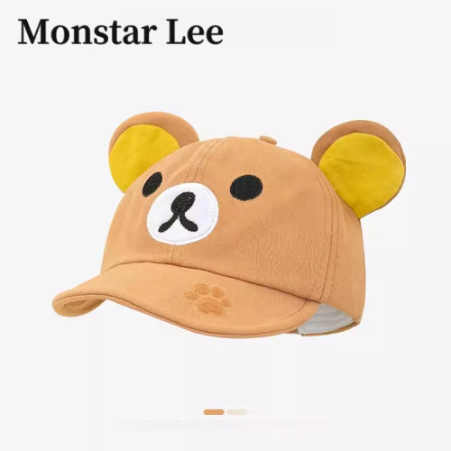 MonstarLee可爱Kuma轻松熊翻檐鸭舌帽女夏学生出游显脸小棒球帽子