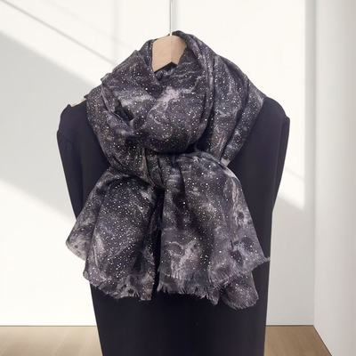 围巾女冬季显白烫金春秋棉麻披肩