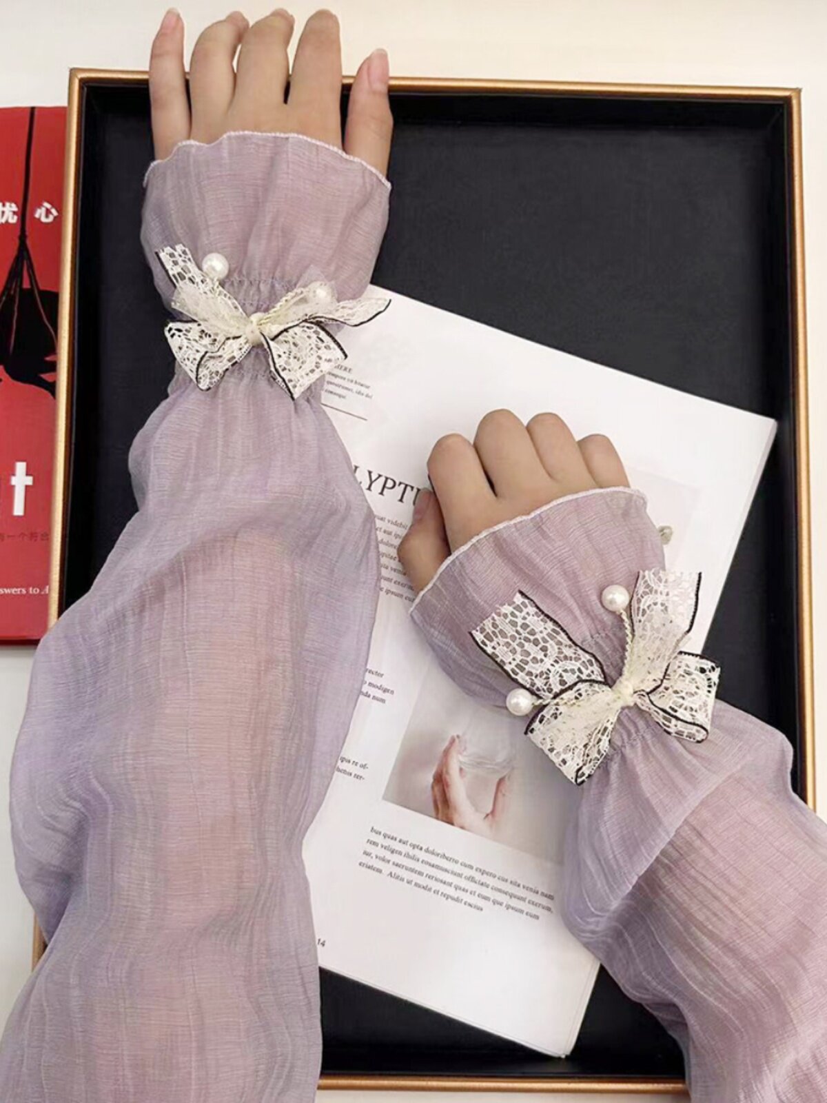 SUNSCREEN SLEEVE SLEEVE FOR WOMENS SUMMER DRIVING LOOSE ARM PROTECTION ICE SILK LONG ANTI-ULTRAVIOLET RIDING THIN LACE HAND SLEEVES