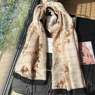 棉麻丝巾女韩版 防晒旅游大披肩空调围巾 春秋百搭丝巾洋气妈妈夏季