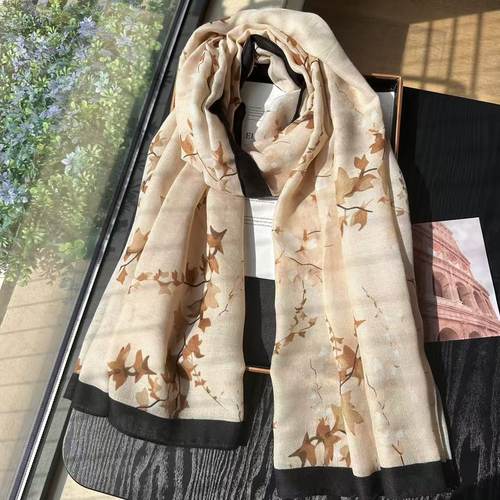 棉麻丝巾女韩版春秋百搭丝巾洋气妈妈夏季防晒旅游大披肩空调围巾