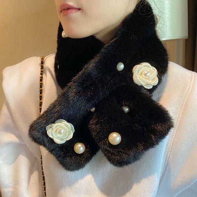 秋冬韩式毛毛围巾女仿皮草围脖