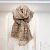 丝巾春秋蕾丝纱巾 薄款 围巾女2025新款 披肩外搭民族风围脖护颈夏季