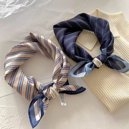 全棉小方巾高级感印花丝巾头巾