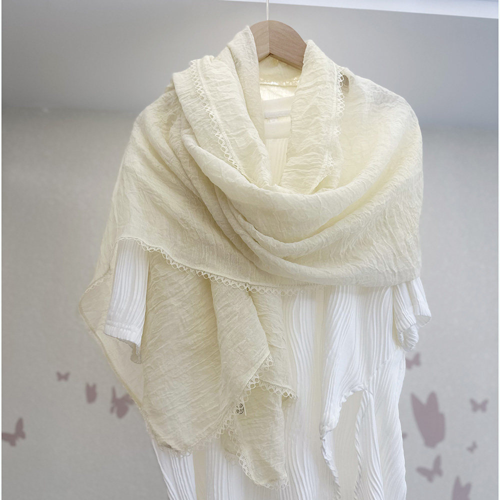 日系棉麻围巾旅游防晒搭配用女春秋薄款冬季百搭纯色丝巾长披肩