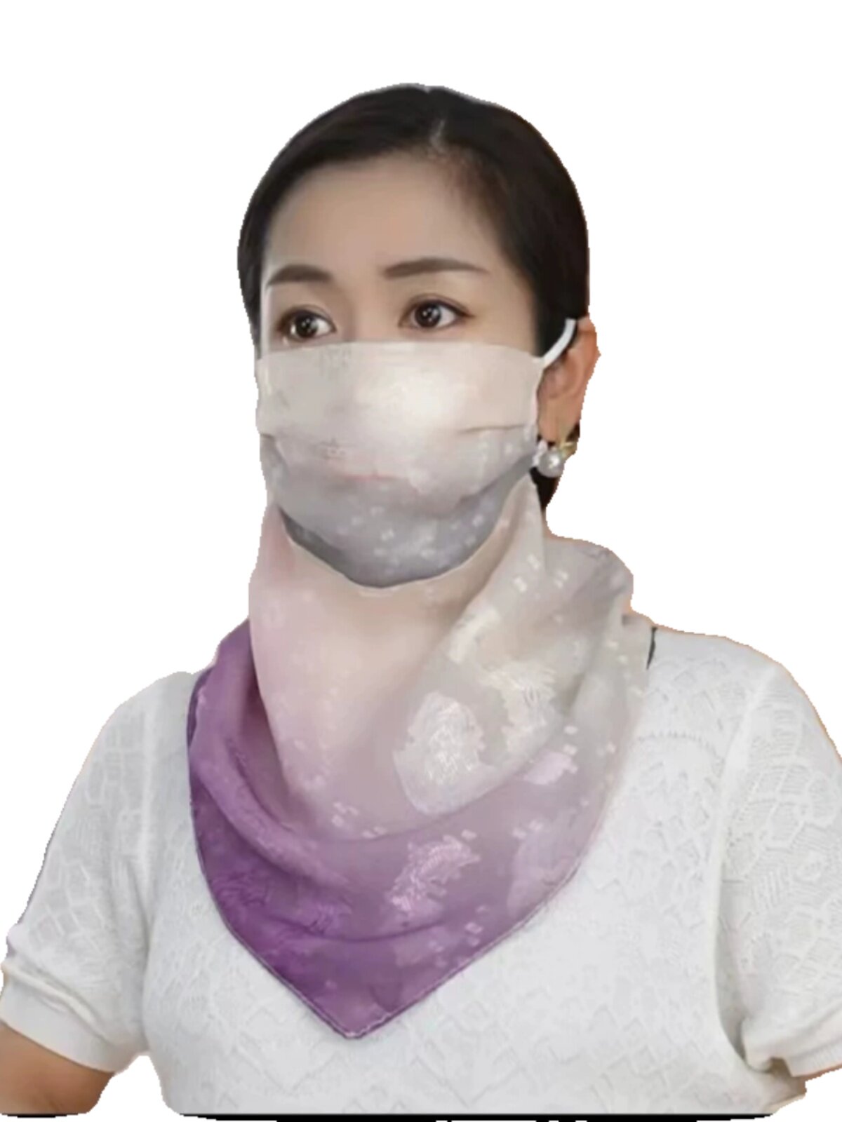 2024 SUMMER SUNSCREEN NECK PROTECTION WOMENS UV PROTECTION FACE MASK NECK BIB THIN BREATHABLE FULL FACE COVER SILK SCARF VEIL