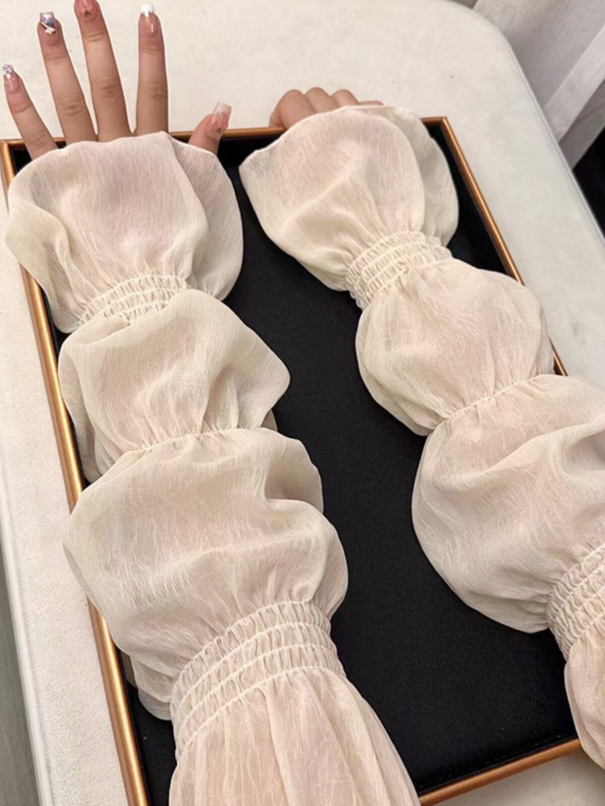 2023 NEW BALLOON SLEEVE ICE SLEEVE WOMENS SUMMER SUNSCREEN EXTENDED HAND SLEEVE BLACK SUNSCREEN SLEEVE LOOSE AND THIN BREATHABLE