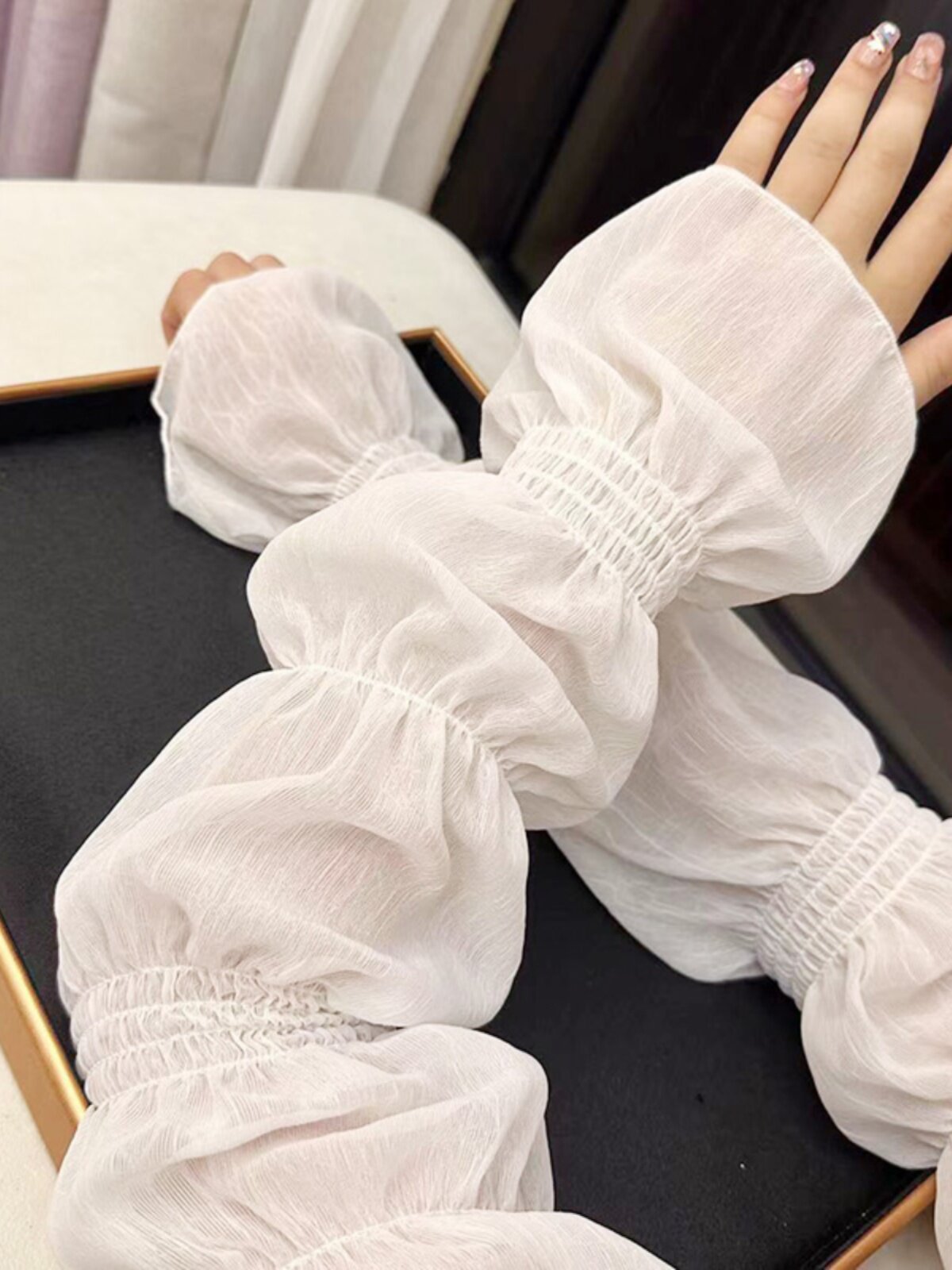 2023 NEW BALLOON SLEEVE ICE SLEEVE WOMENS SUMMER SUNSCREEN EXTENDED HAND SLEEVE BLACK SUNSCREEN SLEEVE LOOSE AND THIN BREATHABLE