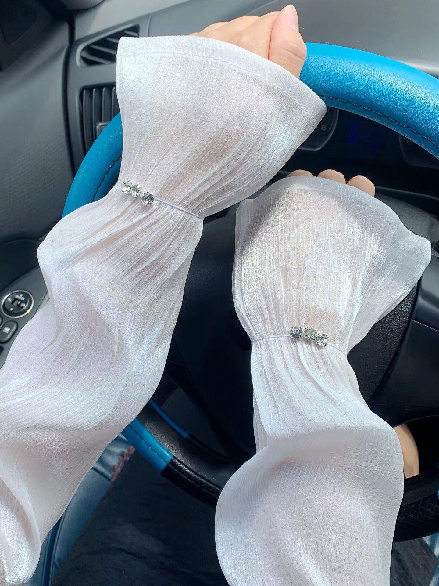 LACE MESH ICE SLEEVES WOMENS SPRING AND SUMMER UV PROTECTION LOOSE SUN PROTECTION GLOVES LONG ICE SILK HAND SLEEVES