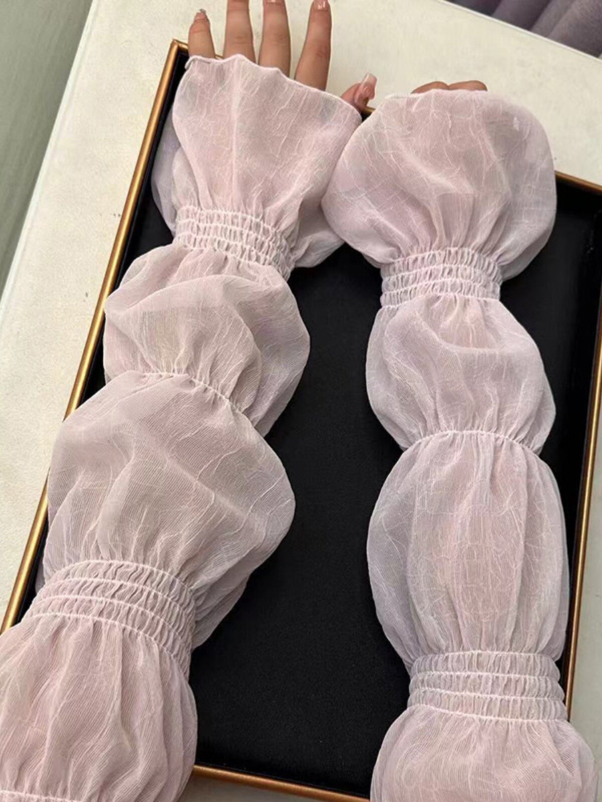 2023 NEW BALLOON SLEEVE ICE SLEEVE WOMENS SUMMER SUNSCREEN EXTENDED HAND SLEEVE BLACK SUNSCREEN SLEEVE LOOSE AND THIN BREATHABLE