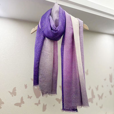 棉麻围巾女高级烫金星星雨长款