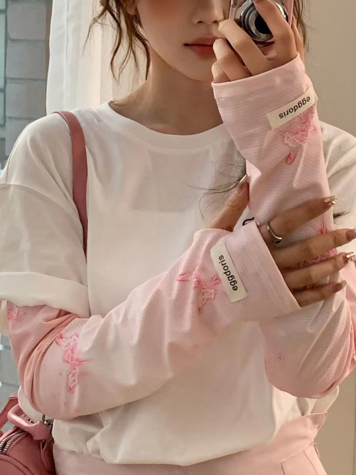 HIGH-VALUE ANIME BOW ANTI-ULTRAVIOLET ICE SLEEVE GIRL ICE SILK LOOSE SUMMER CYCLING SUNSHADE SUNSCREEN SLEEVE COVER