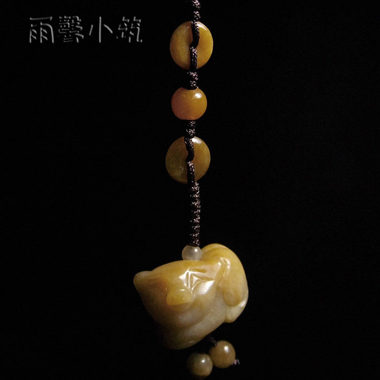 发财生肖猪手机饰品钥匙吊坠 翡翠包包挂件u盘坠扇坠1035