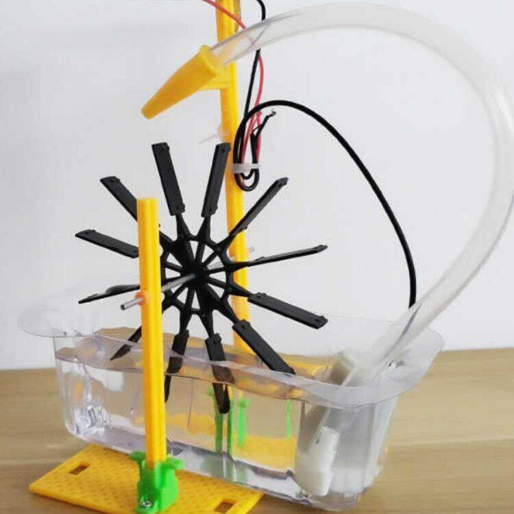 太阳能水轮风车手工科技小制作diy水轮风车科学实验学生科普教材