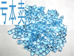 贵重珠宝彩色宝石5-6mm瑞士蓝黄玉托帕石裸石戒面镶戒指耳钉吊坠