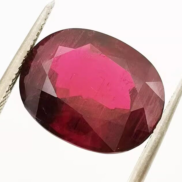 促销送证书彩色宝石红宝碧玺裸石Rubellite13.40克拉镶戒指吊坠