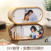 diy照片木质音乐八音盒穿越时空 思念定制创意生日礼物送女朋友