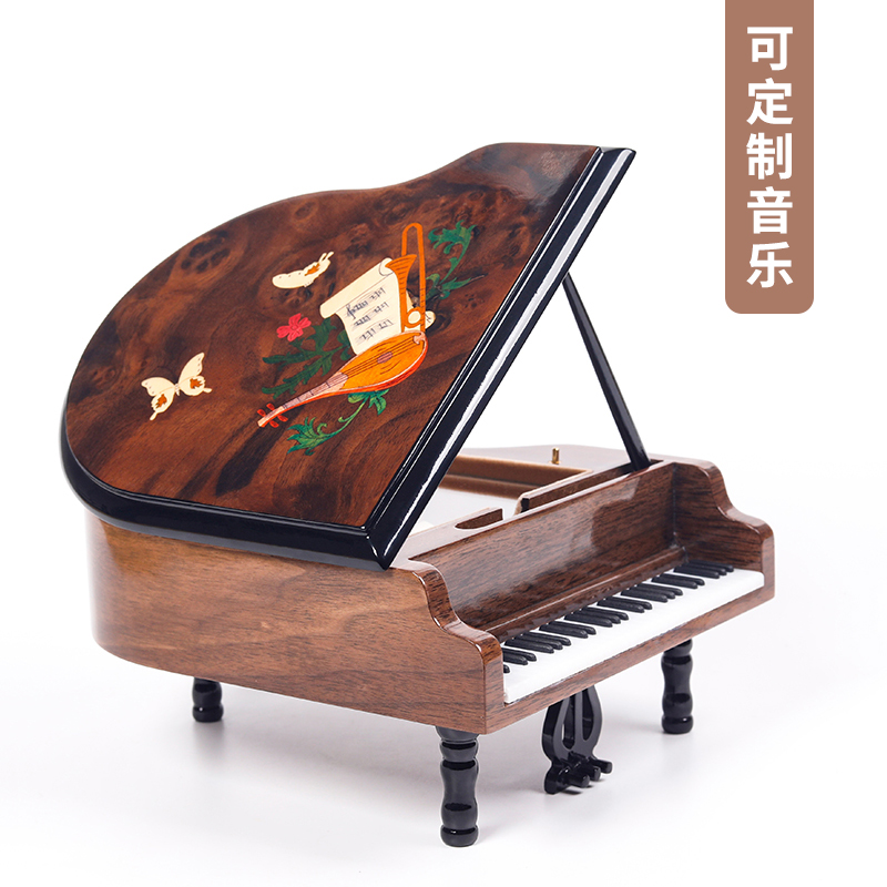 30音木质钢琴定制歌曲音乐盒八音盒创意生日礼物送闺蜜同学女朋友