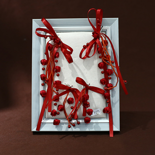 新娘结婚敬酒服红色蝴蝶结气质仙气减龄可爱韩式简约铃兰花发饰