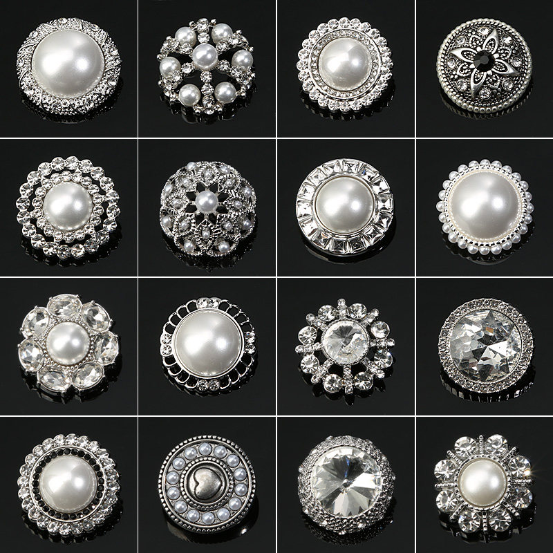 珍珠镶钻纽扣百塔大衣女毛衣扣子高档圆形皮草钮扣装饰配件小香风,居家布艺,纽扣,淘宝优惠券,粉丝福利购,淘宝优惠卷