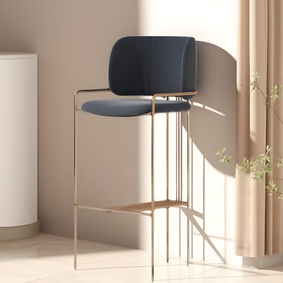 创意ins吧台椅不锈钢吧台椅设计师岛台椅不锈钢吧台椅酒吧高脚凳