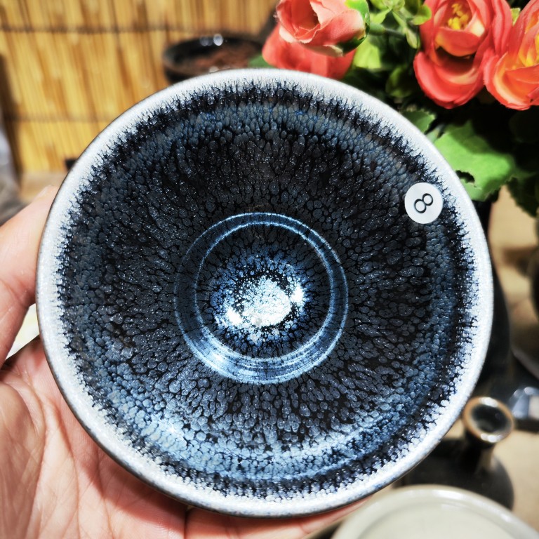 就一只全满油滴官帽建盏铁胎高端瓷器黑瓷茶盏茶杯建阳名家同款