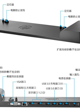 惠普原装HP 735 745 650 820 840 850 G3 G4 G5 G6 DP扩展坞 底座
