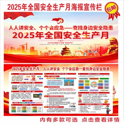 安全生产2025年安全月主题宣传画