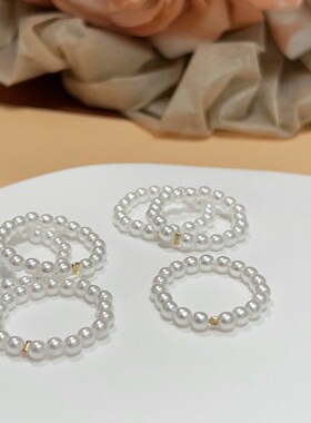 爱唯雅925纯银米粒珍珠戒指女