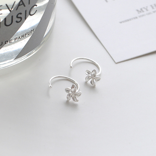 圆圈耳环女圈圈耳圈气质韩国2025新款潮纯银网红个性耳坠s999耳饰