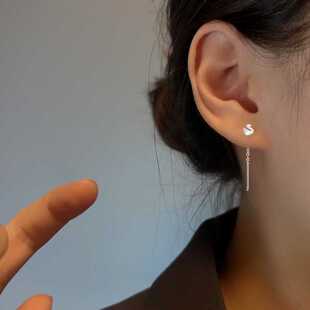 爱唯雅 999纯银猫咪耳线女新款潮耳环小众设计冷淡风气质耳坠耳链