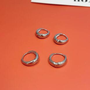 爱唯雅 925纯银圈圈耳扣耳圈耳环男女2025新款爆款素圈养耳洞小众