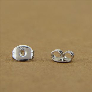 S999纯银耳堵耳塞耳座耳帽耳扣养耳洞饰品耳钉耳环耳线配件防掉塞
