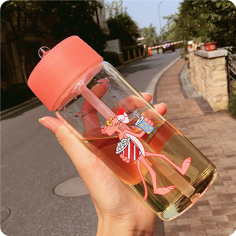 Korean Edition lovely glass student Cartoon Portable Readily Cup originality Pink Straw cup fresh Simplicity glassin the Tableware , Cup/Cups/Kettle , Readily Cup  category - from Buy2taobao.com to provide professional Taobao agent buy service