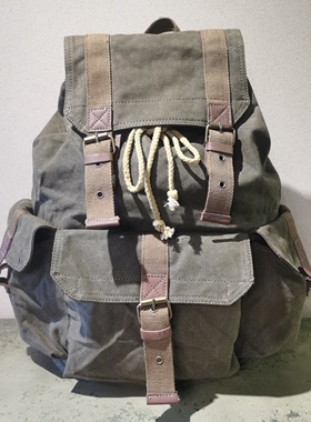 二战背包八荒地绿色男士双肩包书包大容量旅行包复古全盔头盔包