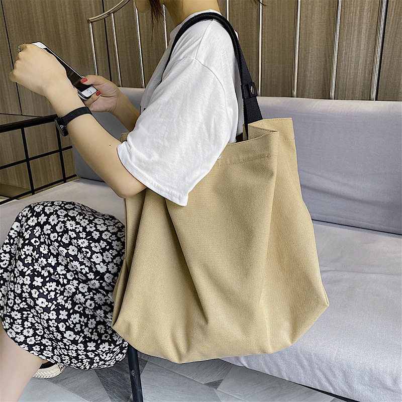 帆布包女单肩包文艺休闲复古日系学生大容量手提购物袋